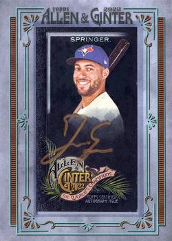 2022 Topps Allen & Ginter X - Mini Silver Frame Gold Ink Autographs #MA-GS George Springer Front
