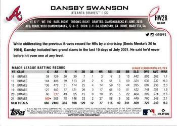 2022 Topps Holiday - Metallic #HW28 Dansby Swanson Back