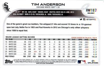 2022 Topps Holiday - Metallic #HW187 Tim Anderson Back
