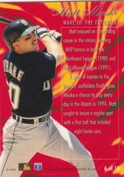 1994 Flair - Wave of the Future 2 #6 Matt Mieske Back