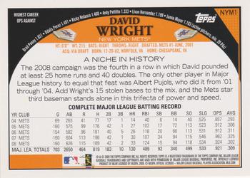 2009 Topps - New York Mets #NYM1 David Wright Back