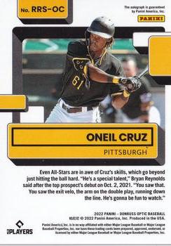 2022 Donruss Optic - Rated Rookie Signatures #RRS-OC Oneil Cruz Back