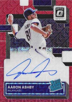 2022 Donruss Optic - Rated Rookie Signatures Red Mojo Prizm #RRS-AA Aaron Ashby Front