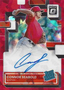 2022 Donruss Optic - Rated Rookie Signatures Cracked Ice Red Prizm #RRS-CS Connor Seabold Front