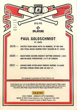 2022 Donruss Optic - Retro 1981 Signatures White Mojo Prizm #81S-PG Paul Goldschmidt Back