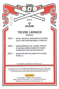 2022 Donruss Optic - Retro 1981 Signatures Carolina Blue Velocity Prizm #81S-TL Trevor Larnach Back