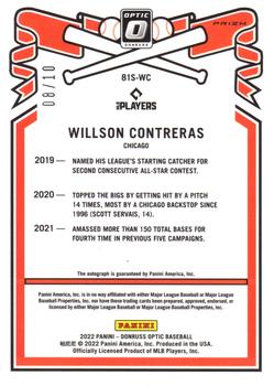 2022 Donruss Optic - Retro 1981 Signatures Gold Prizm #81S-WC Willson Contreras Back