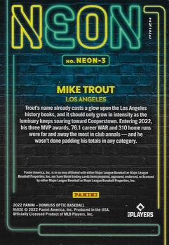 2022 Donruss Optic - Neon #NEON-3 Mike Trout Back