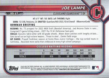 2022 Bowman Draft #BD-67 Joe Lampe Back