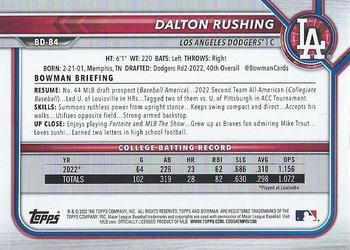 2022 Bowman Draft #BD-84 Dalton Rushing Back