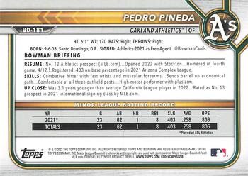 2022 Bowman Draft #BD-181 Pedro Pineda Back
