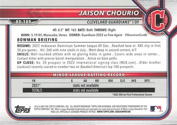 2022 Bowman Draft #BD-189 Jaison Chourio Back