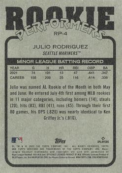 2022 Topps Heritage - Rookie Performers #RP-4 Julio Rodriguez Back