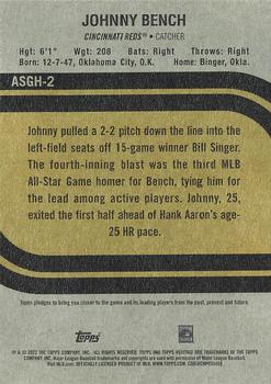 2022 Topps Heritage - 1973 MLB All-Star Game Highlights #ASGH-2 Johnny Bench Back