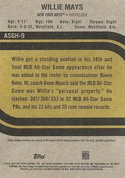 2022 Topps Heritage - 1973 MLB All-Star Game Highlights #ASGH-9 Willie Mays Back