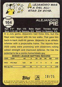 2022 Topps Heritage Minor League - Flip Stock #164 Alejandro Pie Back
