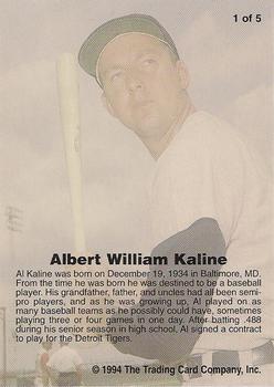 1994 Front Row Premium All-Time Greats Al Kaline - Signature Series #1 Albert Kaline Back