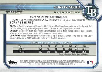 2022 Bowman Draft 1st Edition #BD-38 Curtis Mead Back