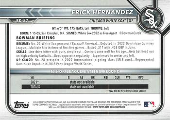 2022 Bowman Draft 1st Edition #BD-57 Erick Hernandez Back