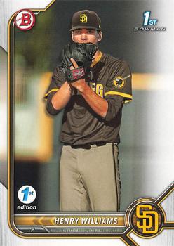 2022 Bowman Draft 1st Edition #BD-119 Henry Williams Front
