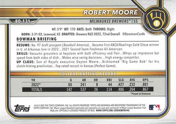 2022 Bowman Draft 1st Edition #BD-131 Robert Moore Back