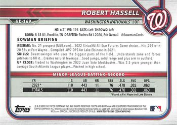 2022 Bowman Draft 1st Edition #BD-169 Robert Hassell Back
