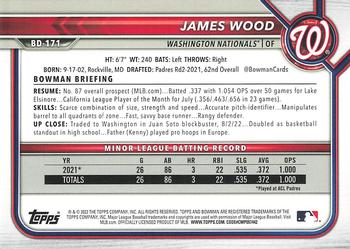 2022 Bowman Draft 1st Edition #BD-171 James Wood Back