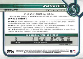 2022 Bowman Draft 1st Edition #BD-187 Walter Ford Back