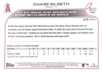 2022 Topps Chrome Update - Purple Refractor #USC127 Chase Silseth Back