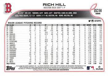 2022 Topps Chrome Update - Purple Refractor #USC184 Rich Hill Back