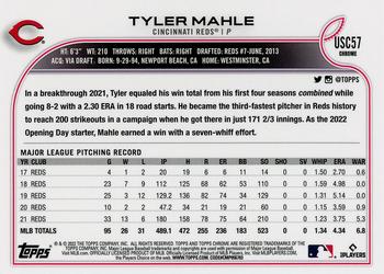 2022 Topps Chrome Update - Pink Wave Refractor #USC57 Tyler Mahle Back