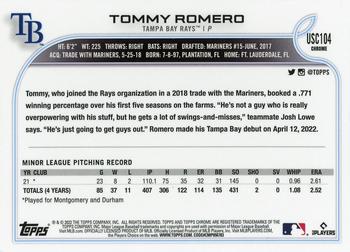 2022 Topps Chrome Update - Pink Wave Refractor #USC104 Tommy Romero Back