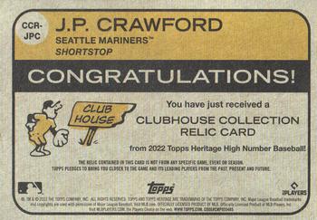 2022 Topps Heritage - Clubhouse Collection Relics Gold High Number #CCR-JPC J.P. Crawford Back