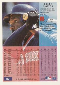 1994 Fleer #29 Andre Dawson Back
