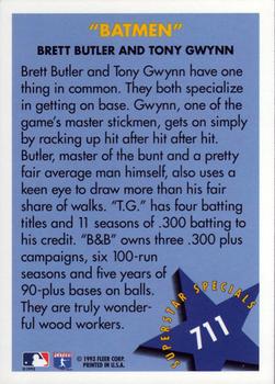 1994 Fleer #711 Brett Butler / Tony Gwynn Back