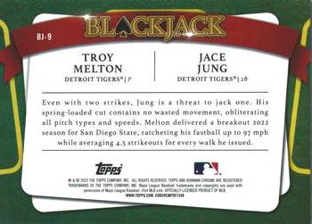 2022 Bowman Draft - Blackjack #BJ-9 Jace Jung / Troy Melton Back