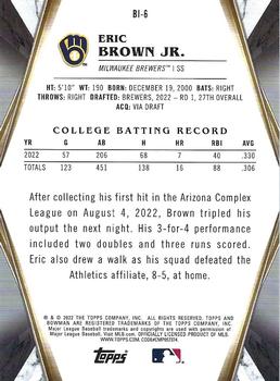 2022 Bowman Draft - Bowman Invicta #BI-6 Eric Brown Jr. Back