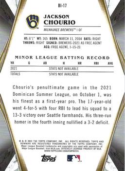 2022 Bowman Draft - Bowman Invicta #BI-17 Jackson Chourio Back
