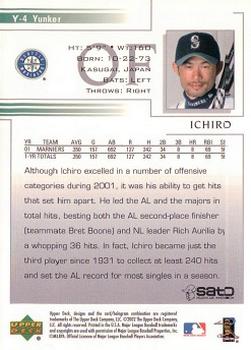 2002 Upper Deck Yunker Special Edition Ichiro #Y-4 Ichiro Back