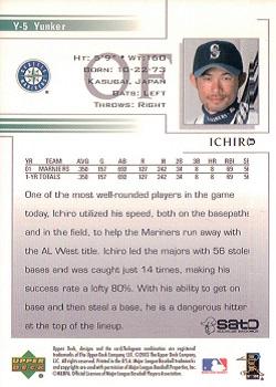 2002 Upper Deck Yunker Special Edition Ichiro #Y-5 Ichiro Back