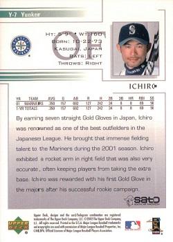 2002 Upper Deck Yunker Special Edition Ichiro #Y-7 Ichiro Back