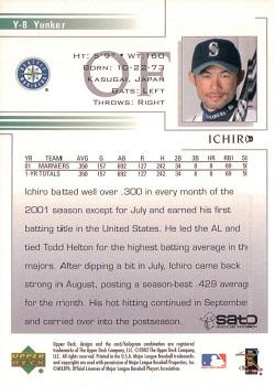 2002 Upper Deck Yunker Special Edition Ichiro #Y-8 Ichiro Back