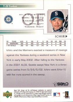 2002 Upper Deck Yunker Special Edition Ichiro #Y-20 Ichiro Back