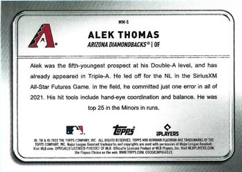 2022 Bowman Platinum - Minted in Merit #MM-5 Alek Thomas Back