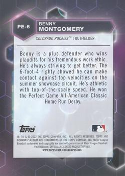 2022 Bowman Platinum - Precious Elements #PE-6 Benny Montgomery Back