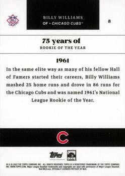 2022 Topps MLB Rookie of the Year 75th Anniversary #8 Billy Williams Back