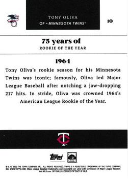 2022 Topps MLB Rookie of the Year 75th Anniversary #10 Tony Oliva Back