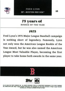 2022 Topps MLB Rookie of the Year 75th Anniversary #18 Fred Lynn Back