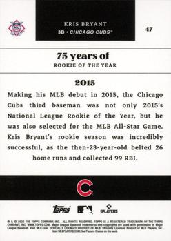 2022 Topps MLB Rookie of the Year 75th Anniversary #47 Kris Bryant Back