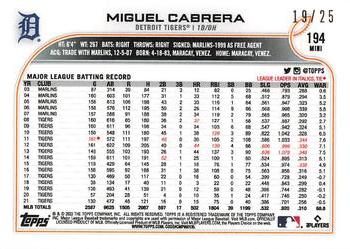 2022 Topps Mini - Pink #194 Miguel Cabrera Back